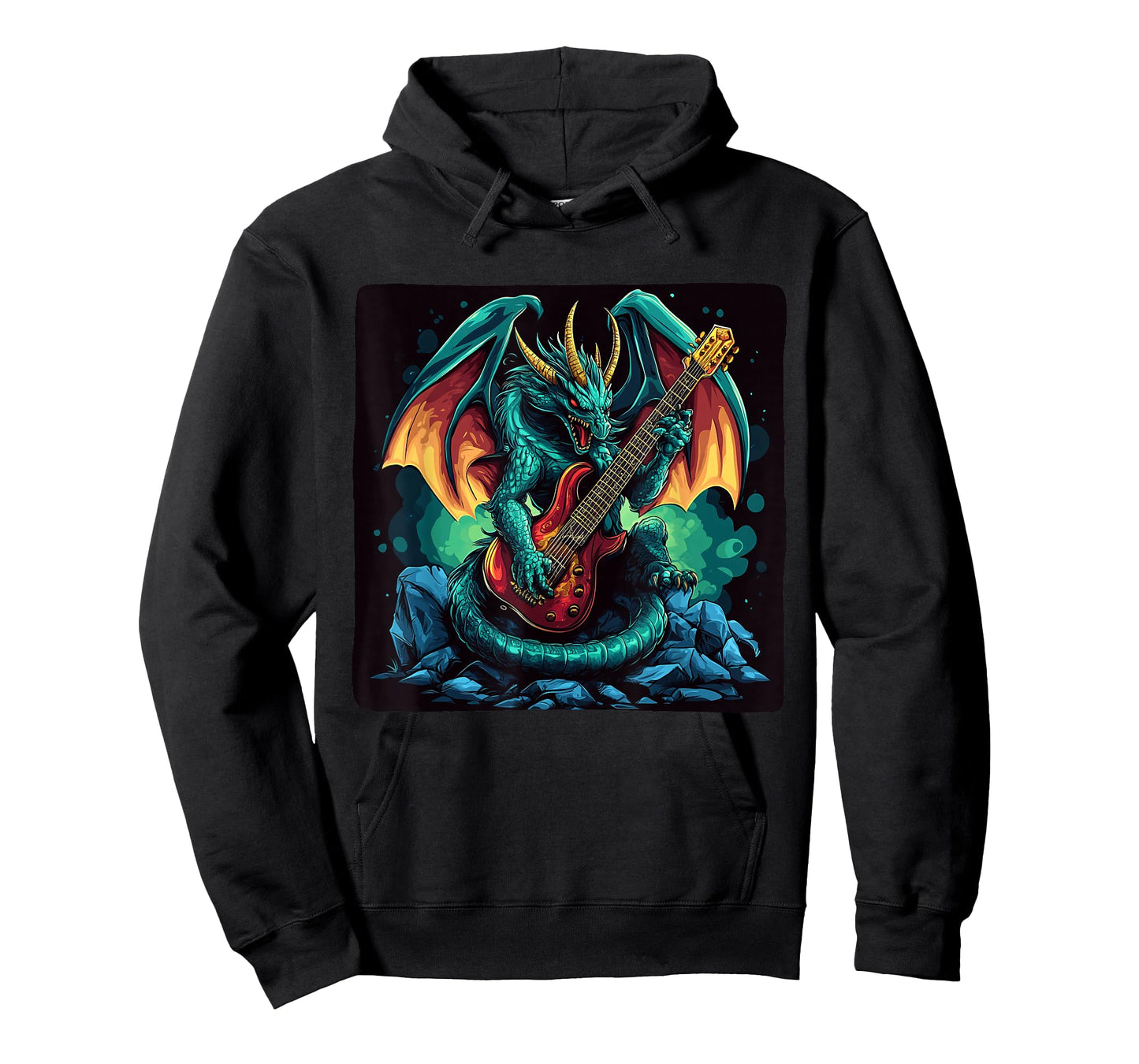 Set the Beat with this Guitar Playing Dragon T-Shirt
