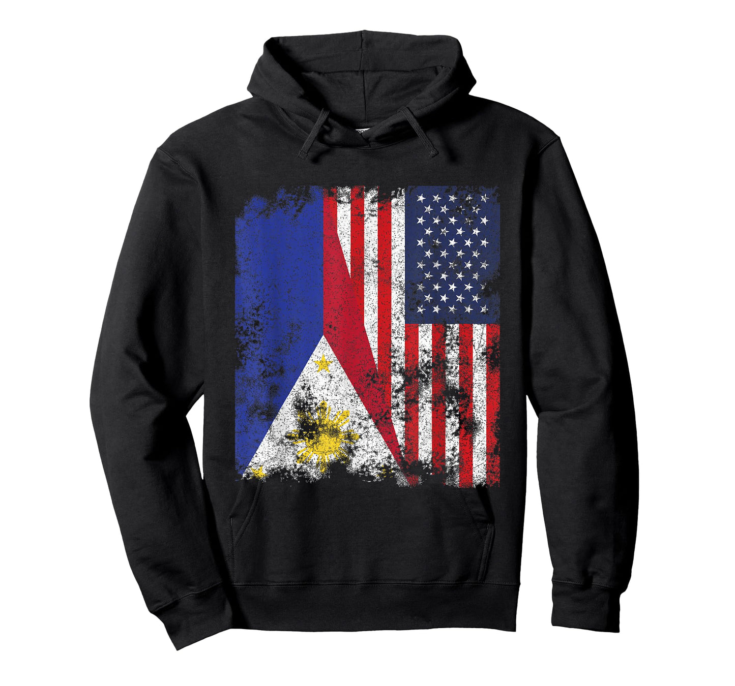 Philippines USA Flag Distressed - Half American T-Shirt