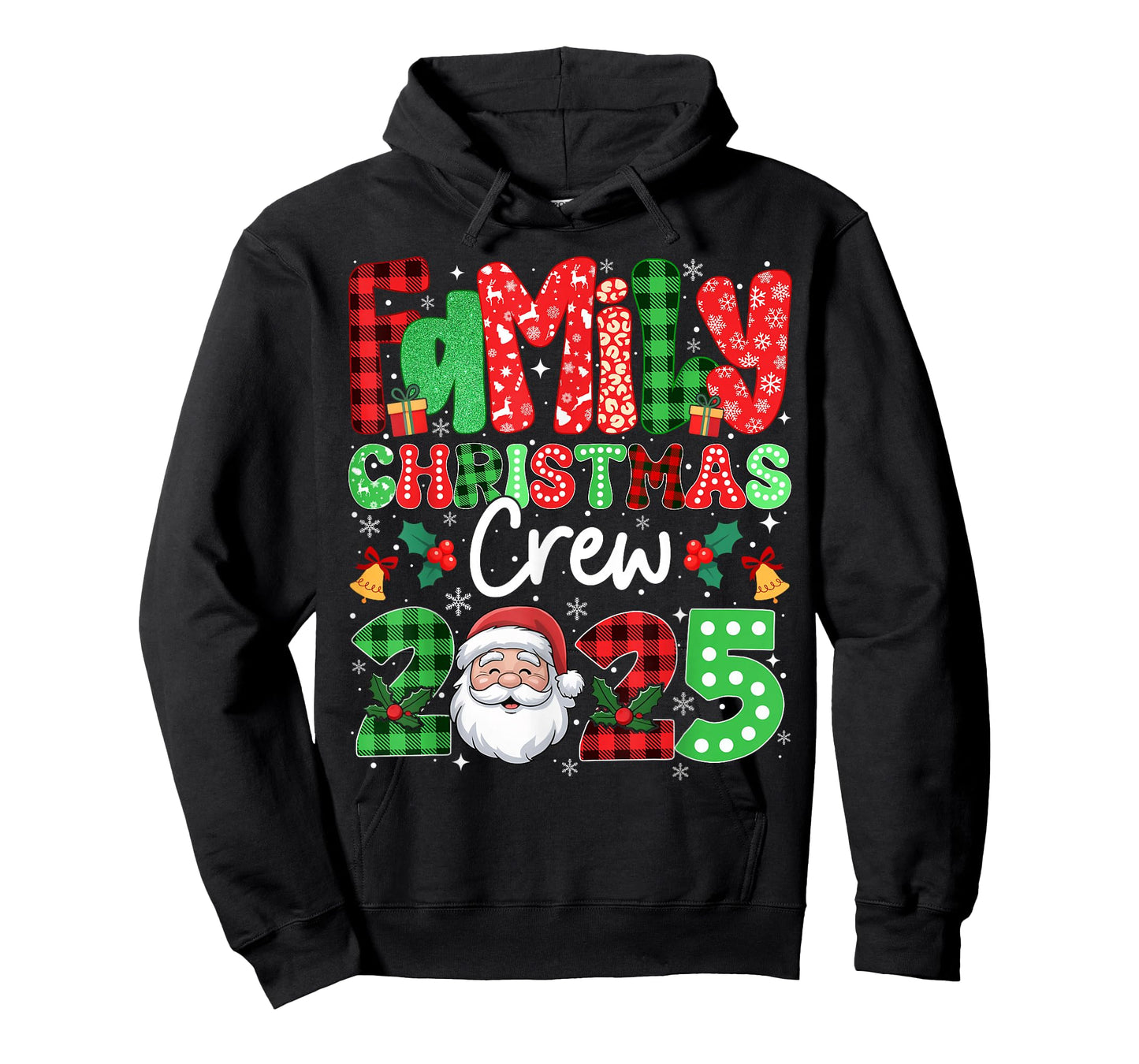 Matching Family Christmas 2025 Santa Face Xmas Men Women Kid T-Shirt