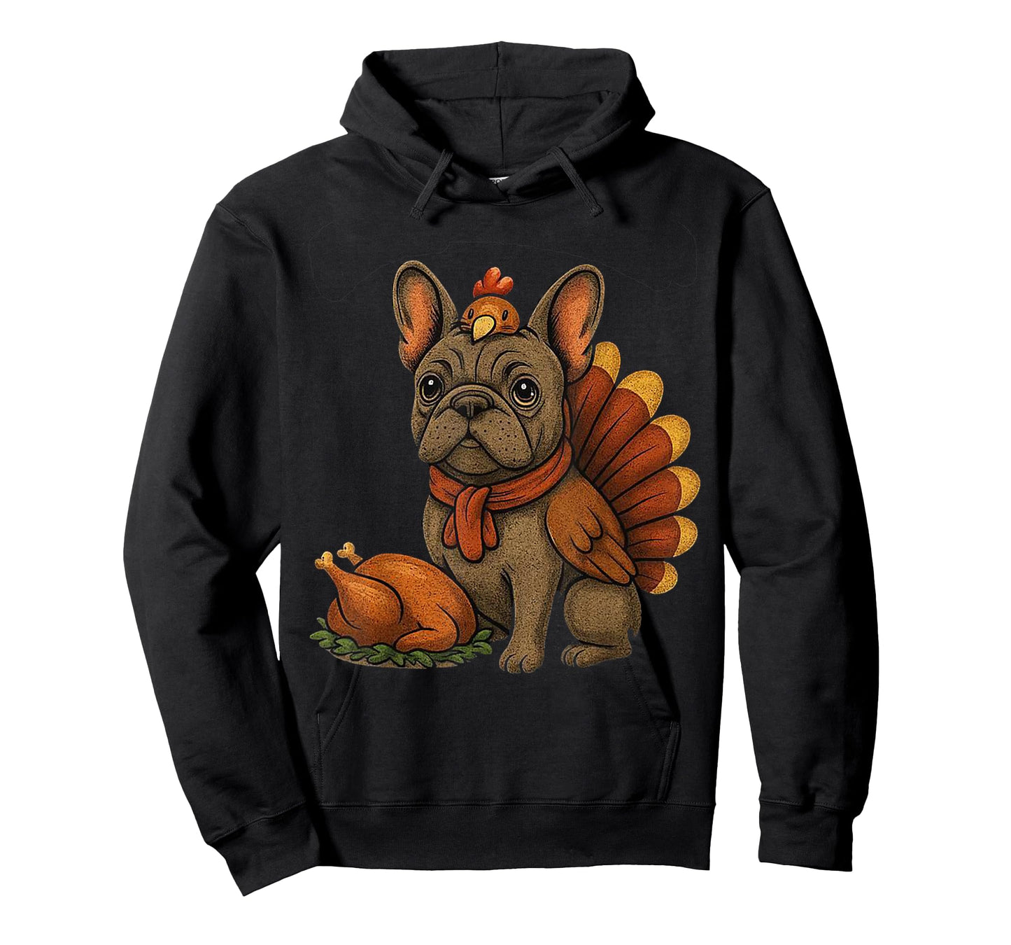 Cute Dog Frenchie Thanksgiving Santa Christmas Xmas T-Shirt