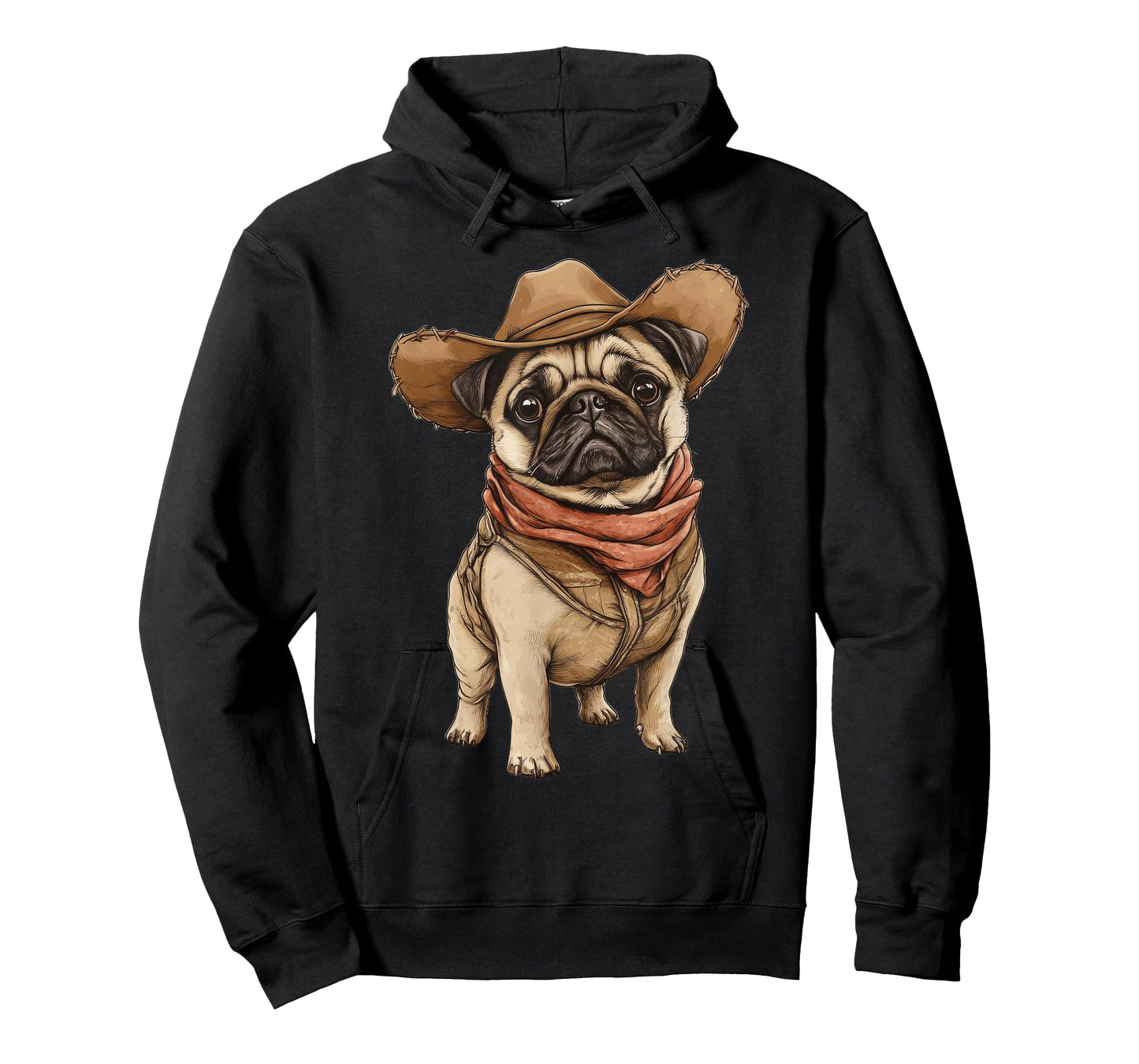 Pug Dressed As A Cowboy Funny Dog Pug T-Shirt