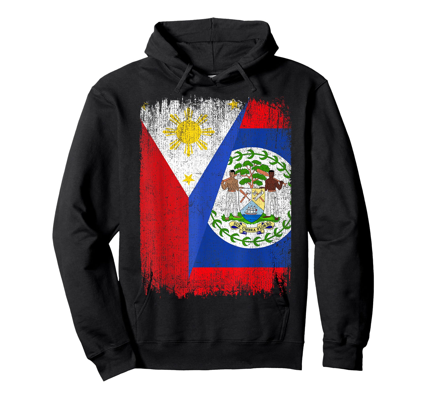 Half Philippines Belize Flag Filipino Belizean Roots T-Shirt