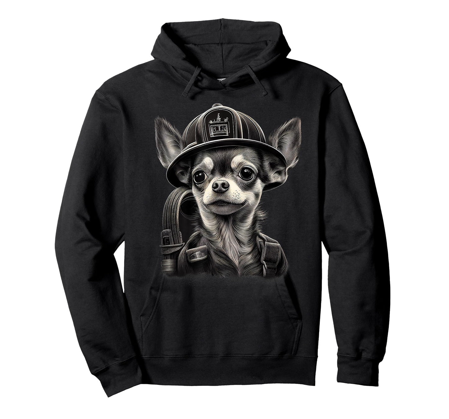 Chihuahua - Firefighter Fireman Cool Dog Men Hat Fire T-Shirt