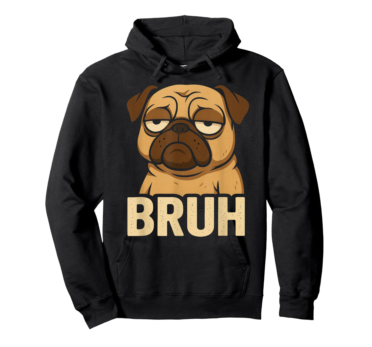 Pug says “Bruh” Adorable Dog Funny Retro Humor Fashion T-Shirt