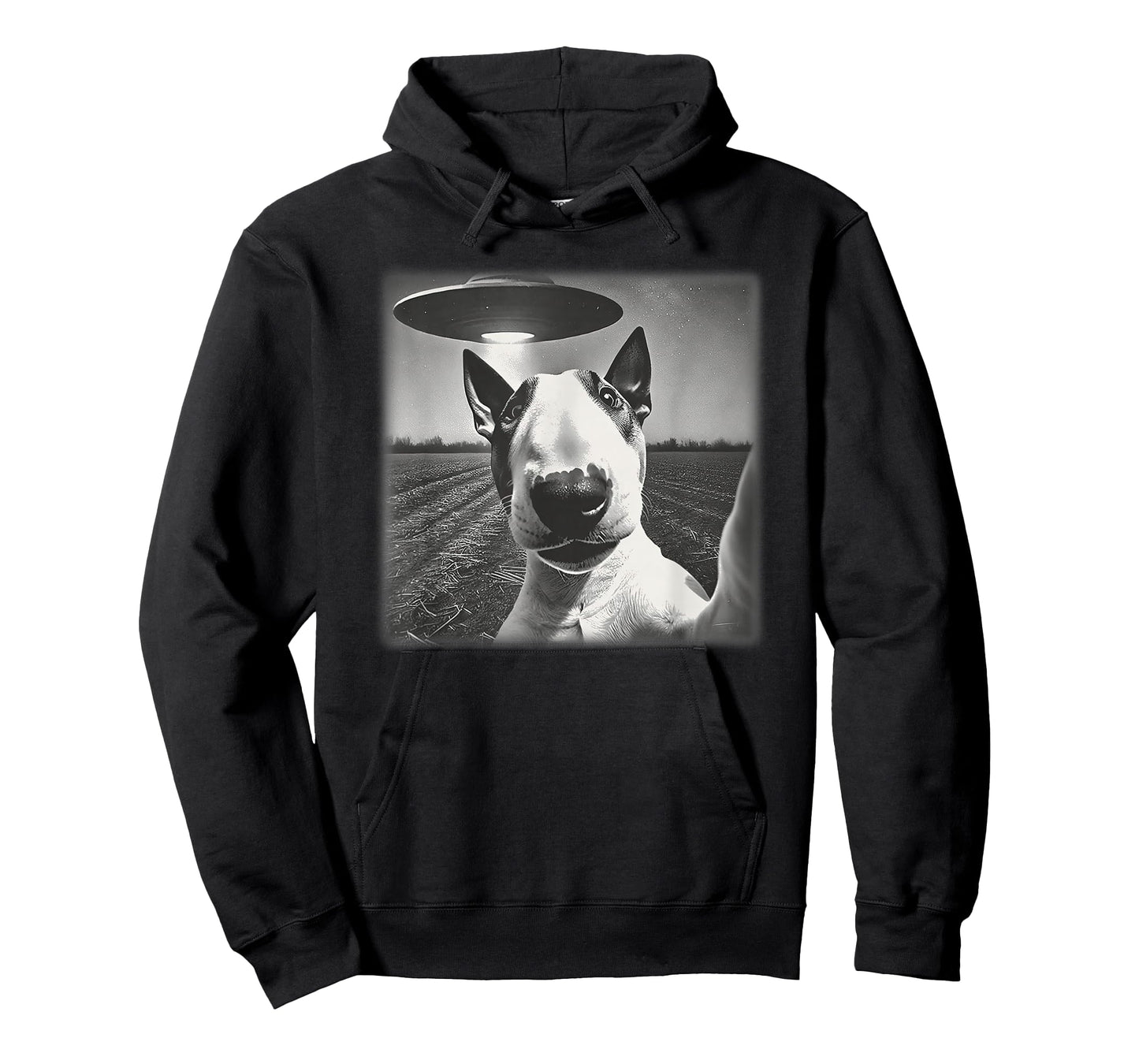 Vintage English Bull Terrier UFO Alien Selfie Dog Mom Dad T-Shirt