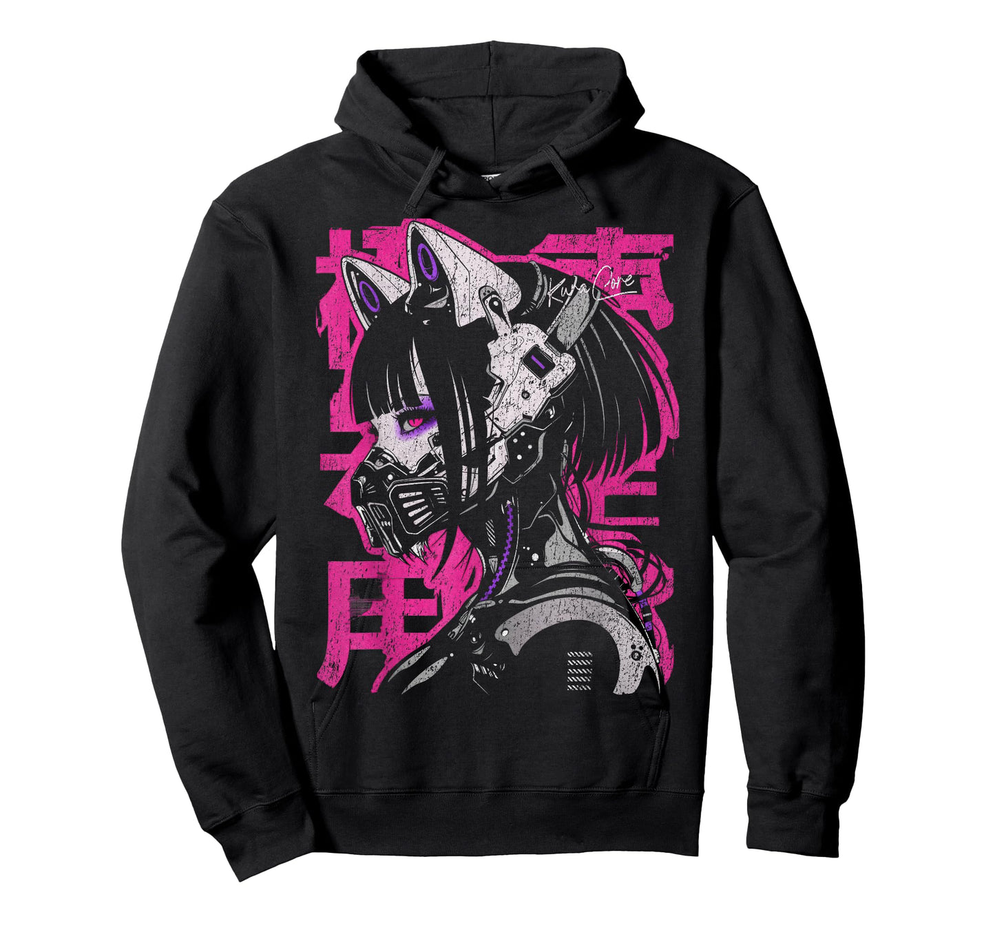 Japanese Streetwear Cyberpunk Y2K Techwear Neko Manga Anime T-Shirt