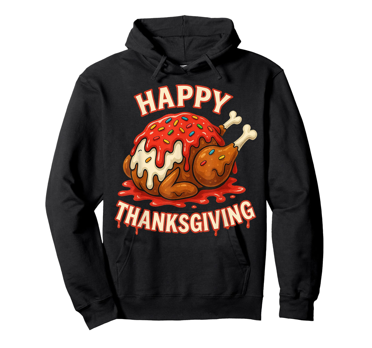 Happy Thanksiving Drip Ice Cream Look Cool T-Shirt