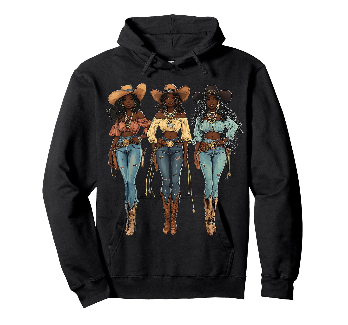Black African American Cowgirl Western Country Texas Rodeo T-Shirt