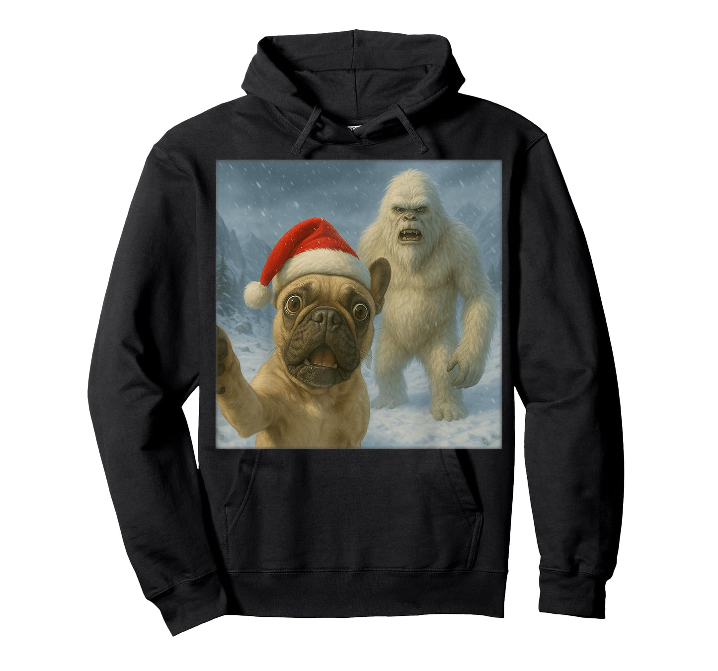 French Bulldog Yeti Selfie Funny Christmas Dog Pet Owner T-Shirt