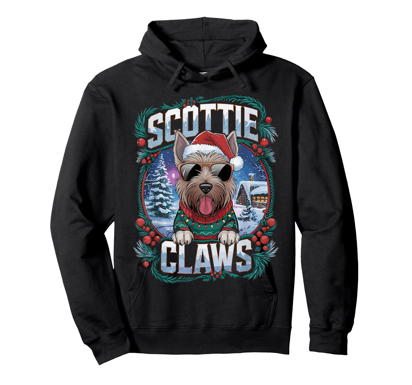 Christmas Top Santa Scottie Claws Dog Owner Scottish Terrier T-Shirt