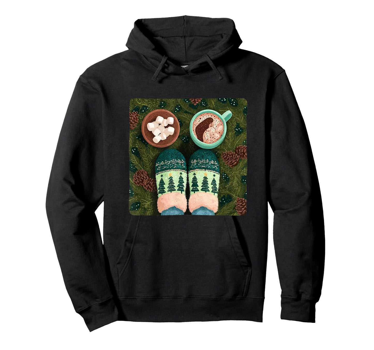 Festive Cozy Socks and Cacao Costume for Marshmallow Lovers T-Shirt