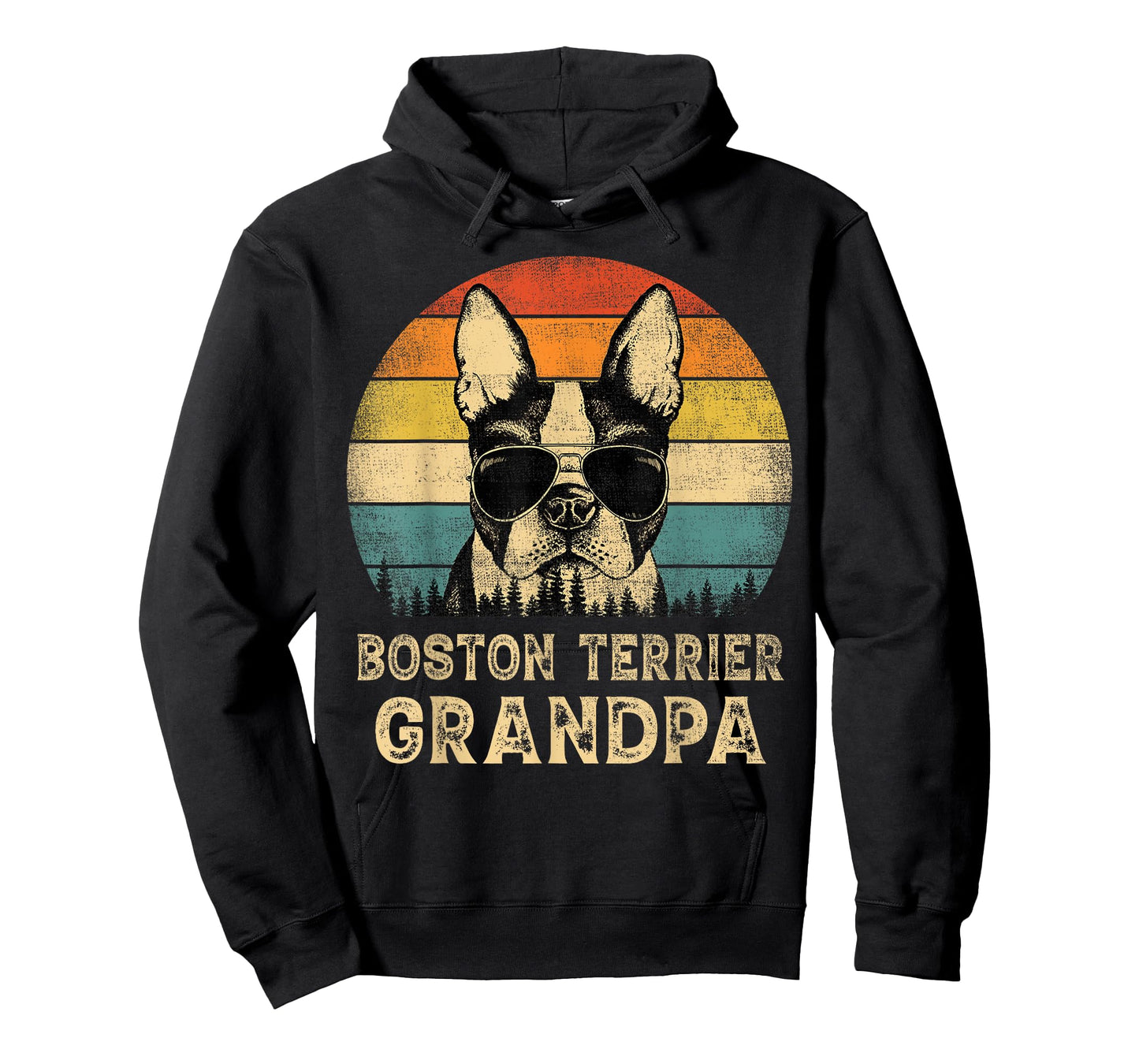 Vintage Boston Terrier Grandpa Dog Lovers Father's Day T-Shirt