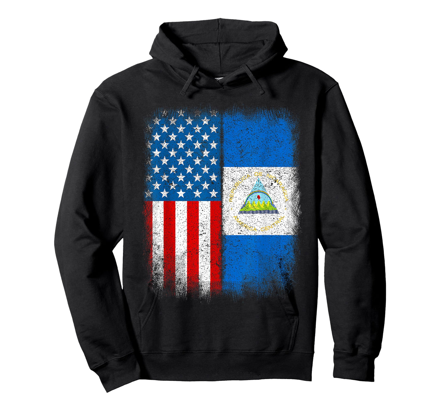 Vintage Half Nicaraguan American Flag Usa Nicaragua Country T-Shirt