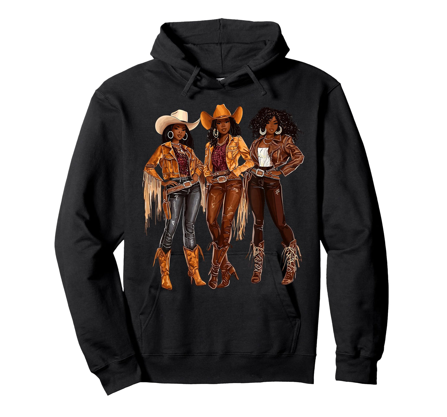Black African American Cowgirl Western Country Texas Rodeo T-Shirt