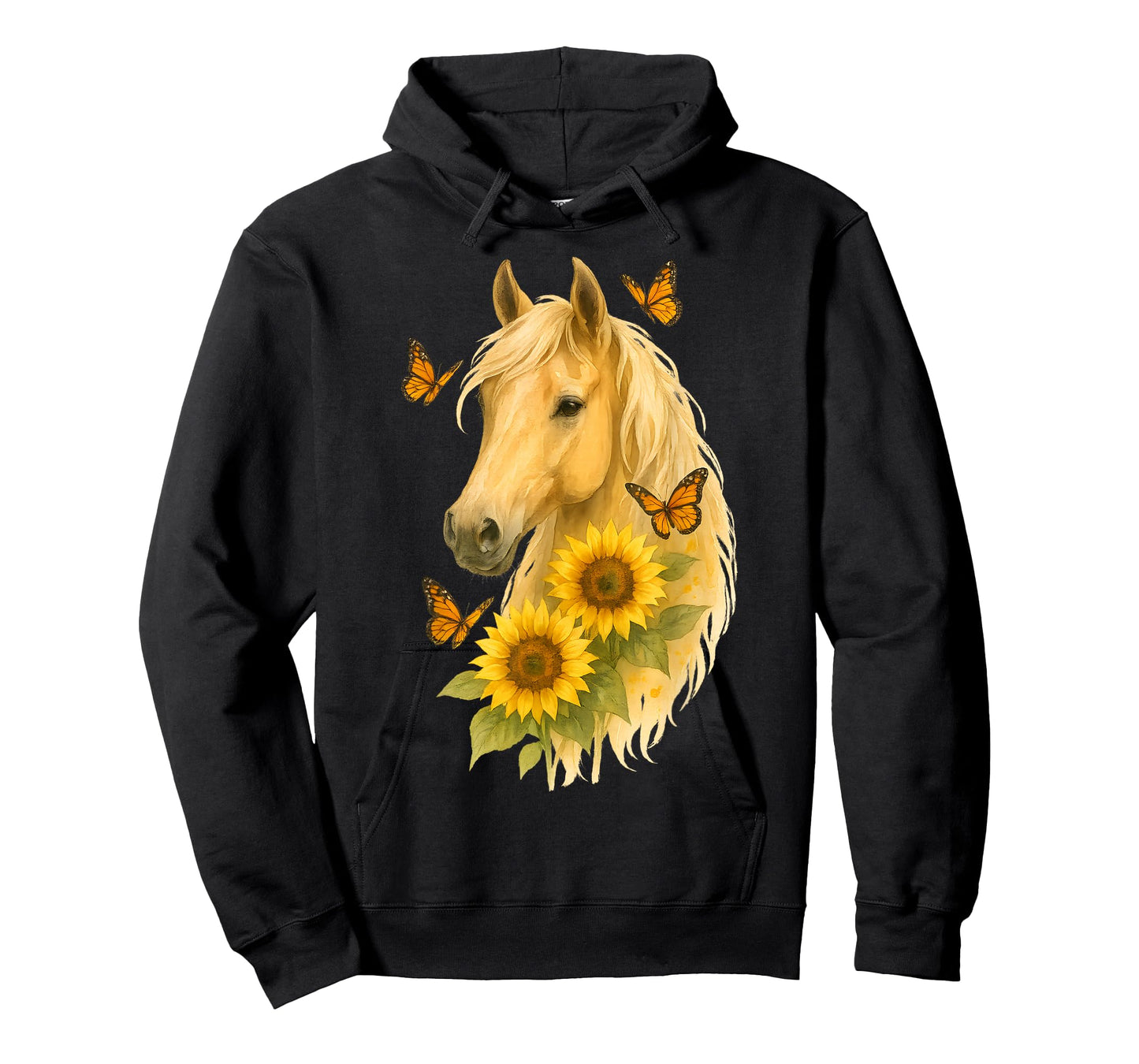 Boho Horse With Sunflowers And Butterflies Cute Farm Animal T-Shirt