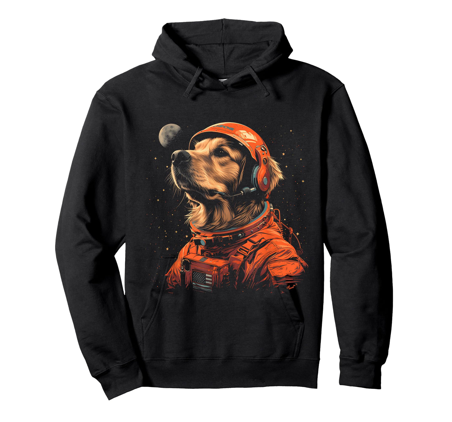 Funny Golden Retriever Lovers Dog Astronaut in The Space T-Shirt