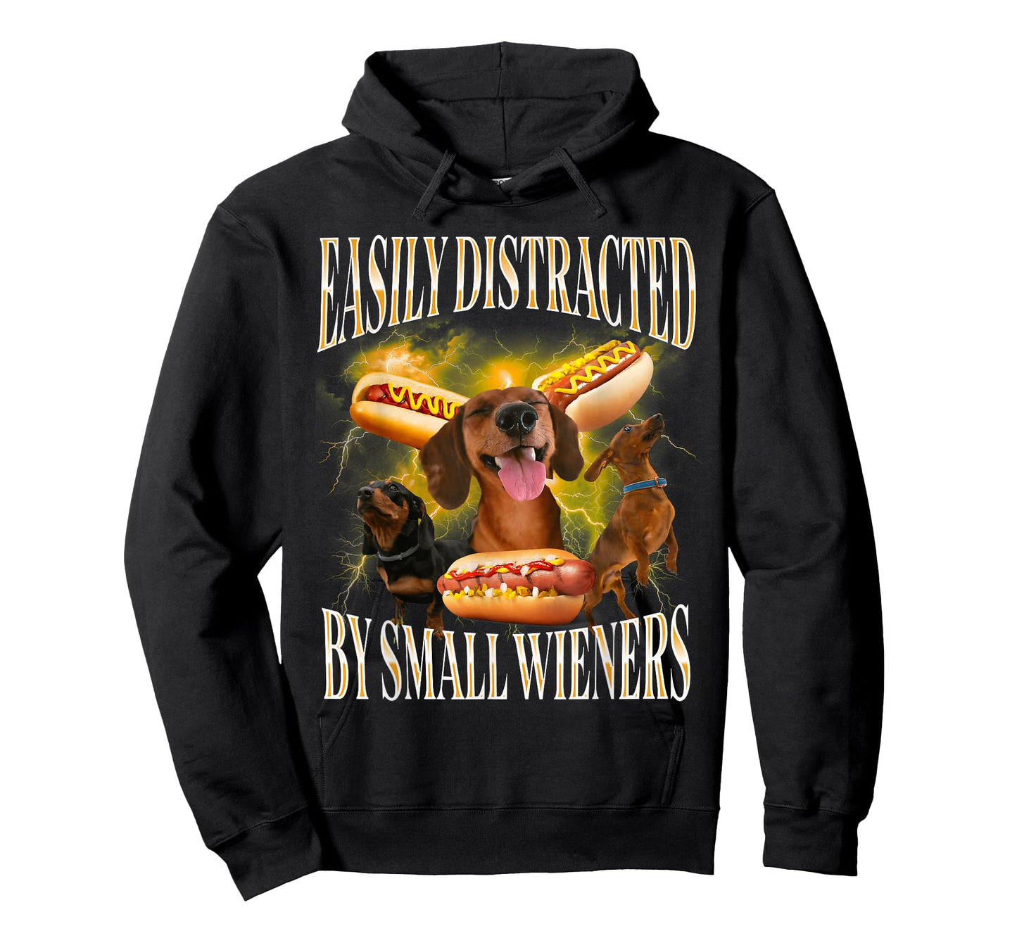 Funny Offensive Dachshund Easily Distracted by Small Wieners T-Shirt