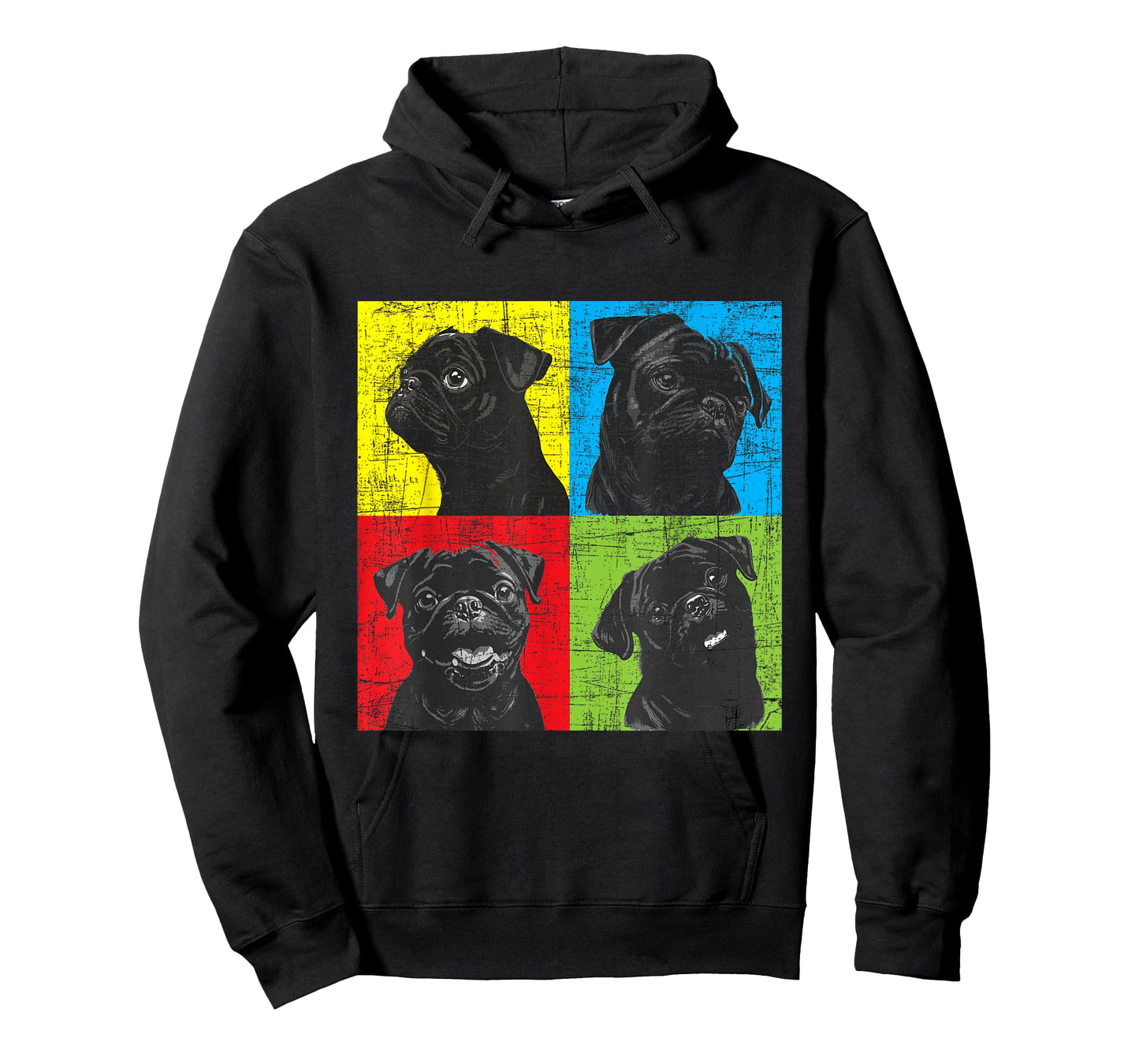 Colorful Pug Face Portrait - Dog Lover Puppy Pet Owner T-Shirt