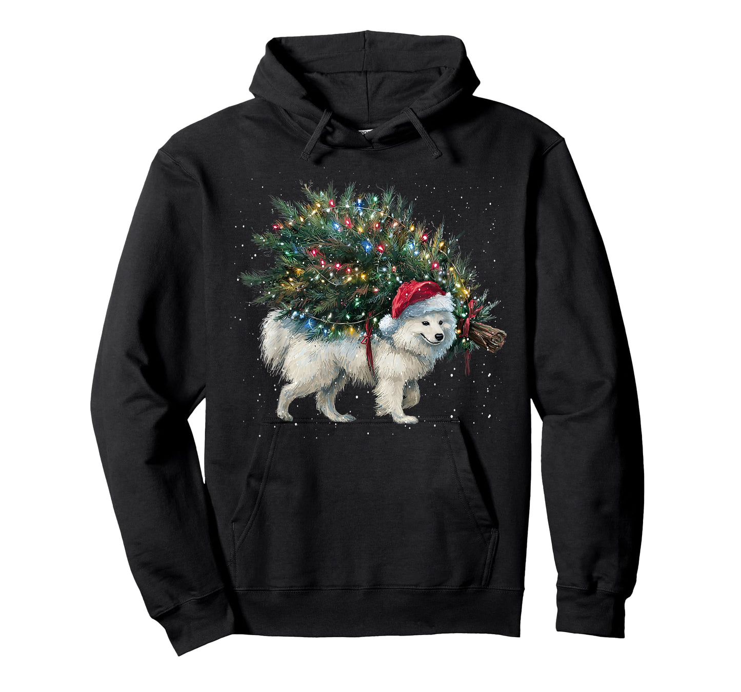 Cute American Eskimo Dog in a Christmas Tree for Men Women T-Shirt