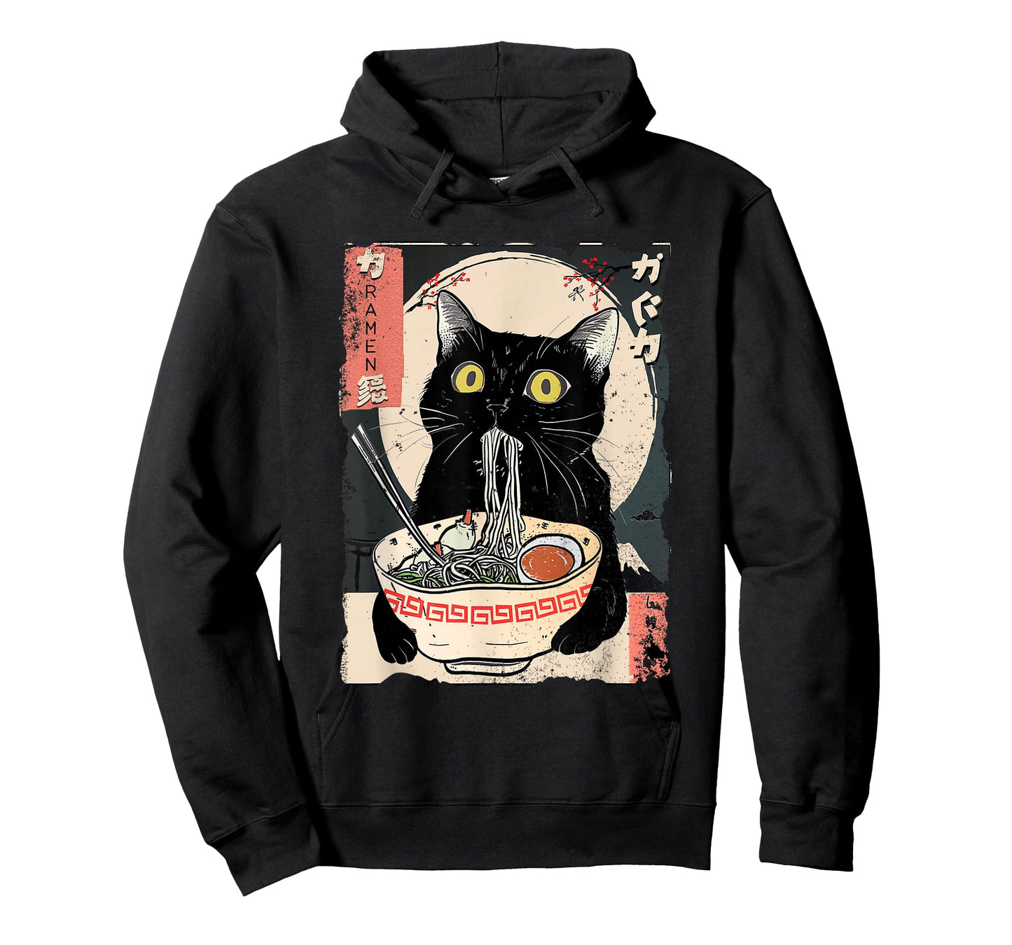 Kawaii Cat Eating Ramen Noodles Funny Anime Gift Girls Teens T-Shirt