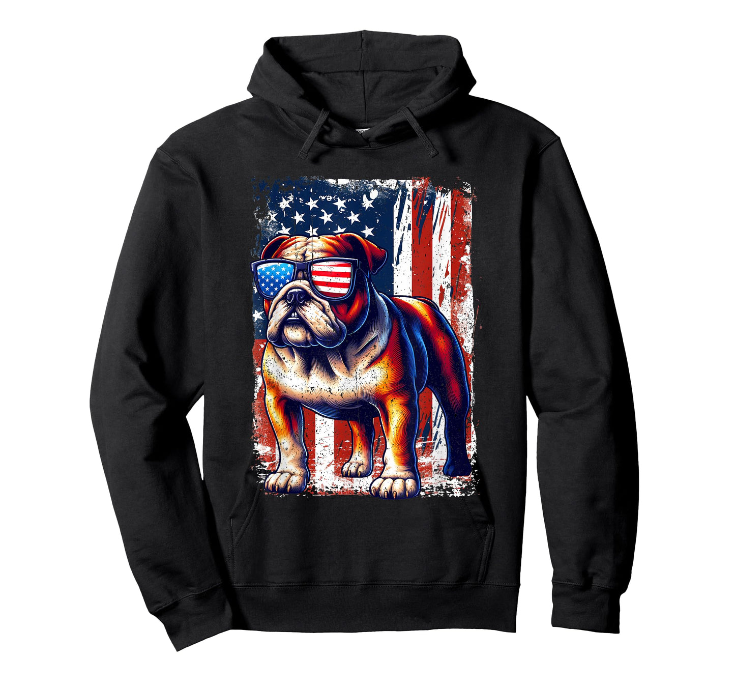Vintage Bulldog Lovers American Flag Pets Dogs USA US Outfit T-Shirt