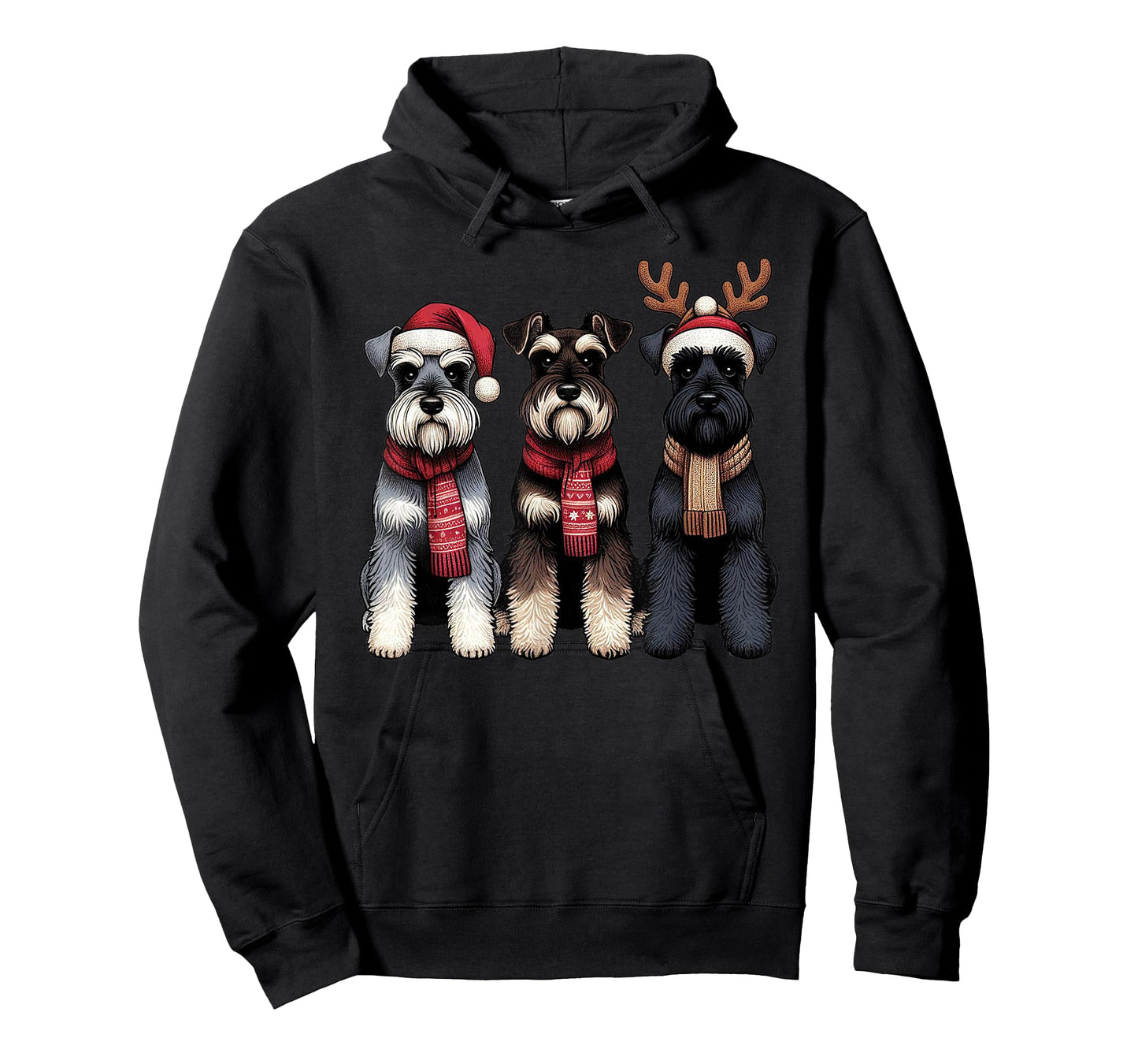 Santa Reindeer Schnauzer Christmas Dachshund Lover Pajama T-Shirt