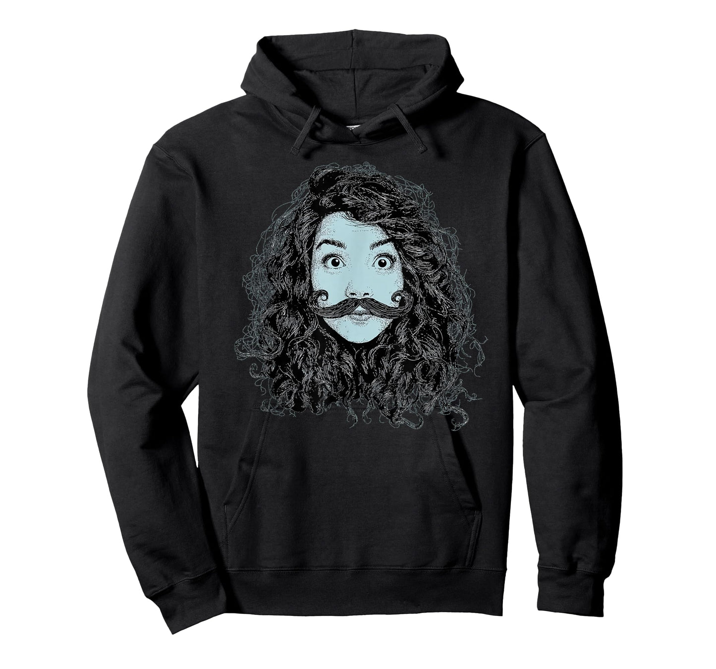 Amazing Girl Face for Mustache Beard Lovers T-Shirt