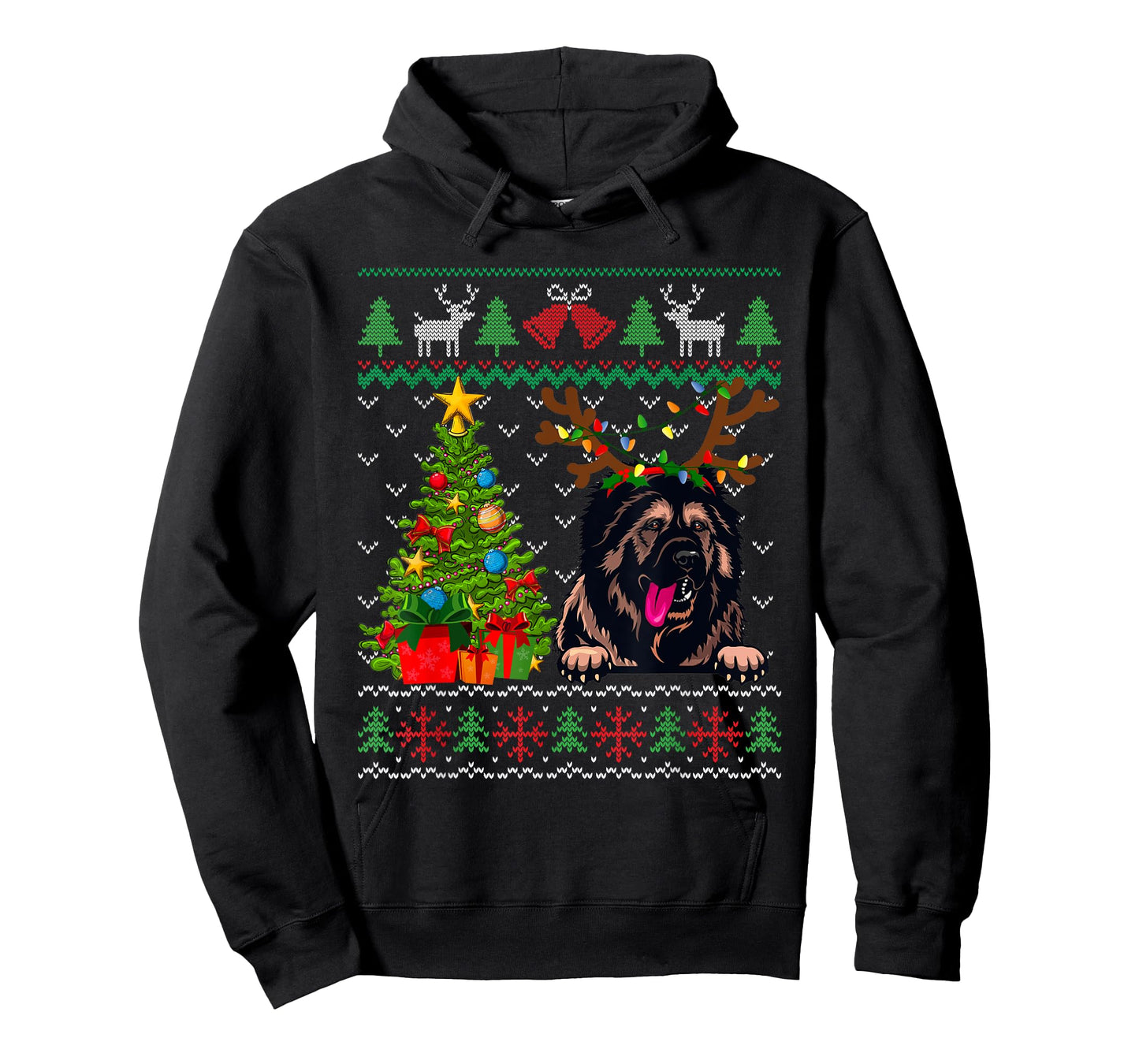 Caucasian Shepherd Dog Merry Christmas Reindeer Truck Xmas T-Shirt