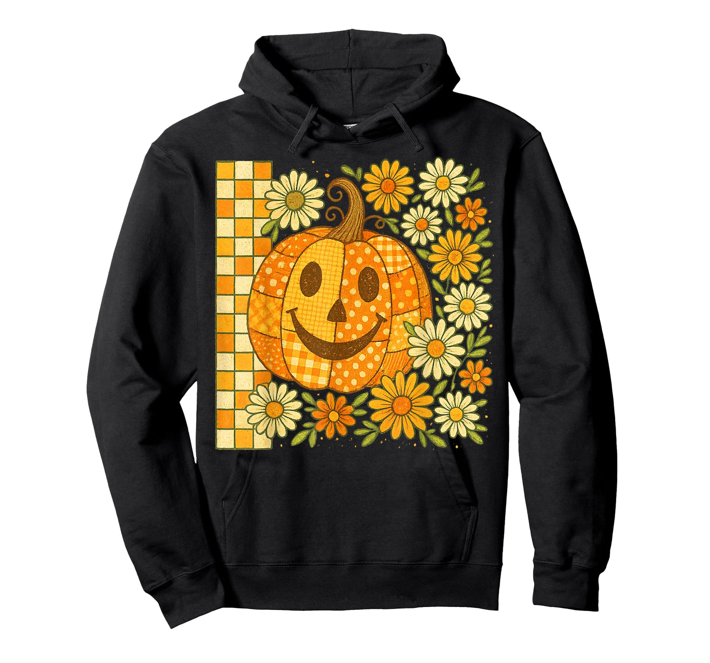 Funny Pumpkin Floral Fall Vibes Funny Thanksgiving T-Shirt