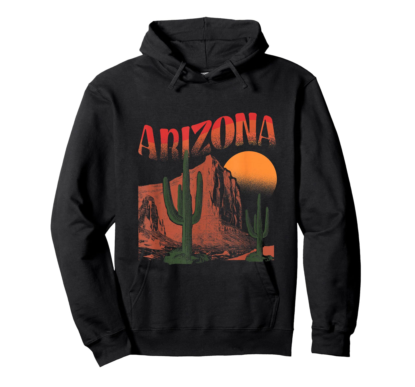 Arizona Desert Sunset With Cactus And Cliffs Vintage Style T-Shirt