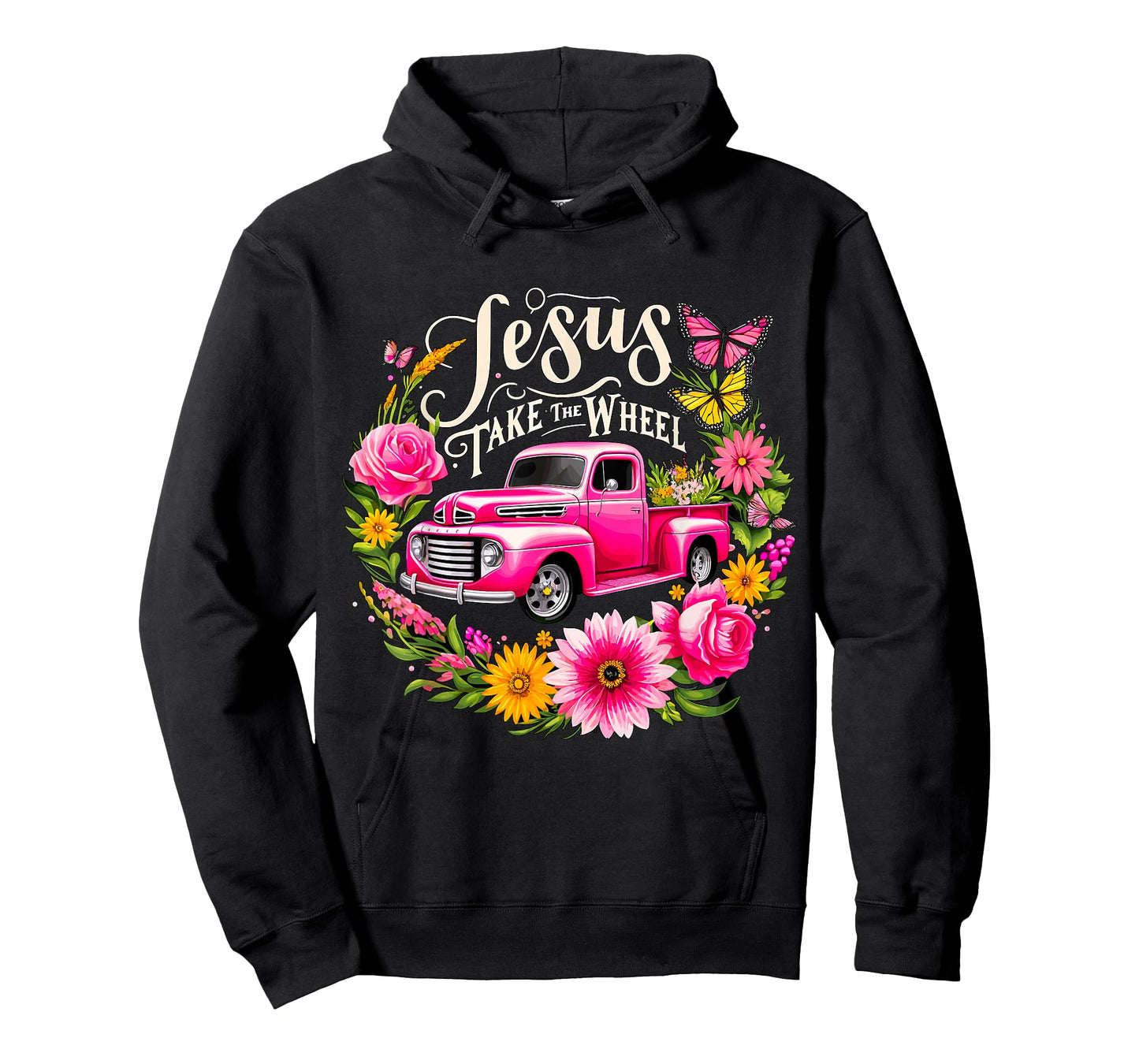 Jesus take the Wheel Floral Farm Truck T-Shirt