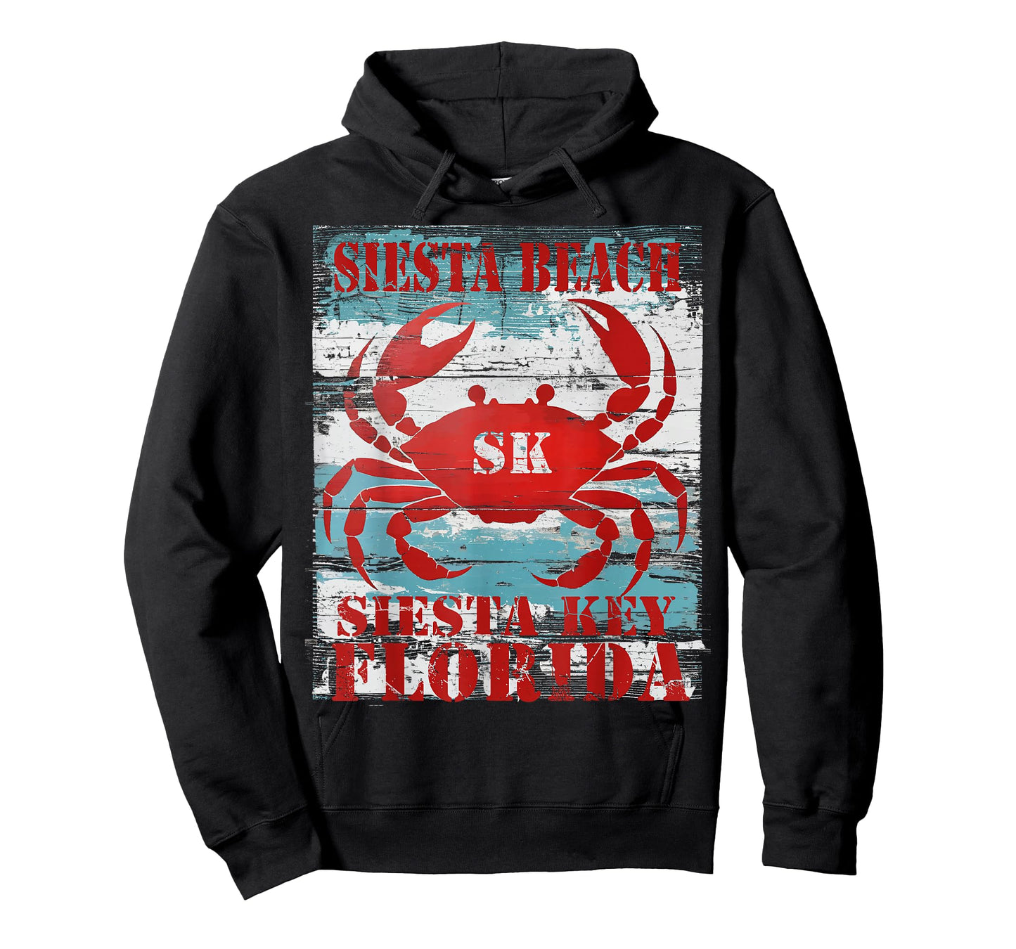 Siesta Key Florida Siesta Beach FL Nautical Coastal Crab SK T-Shirt for Men Women Kids
