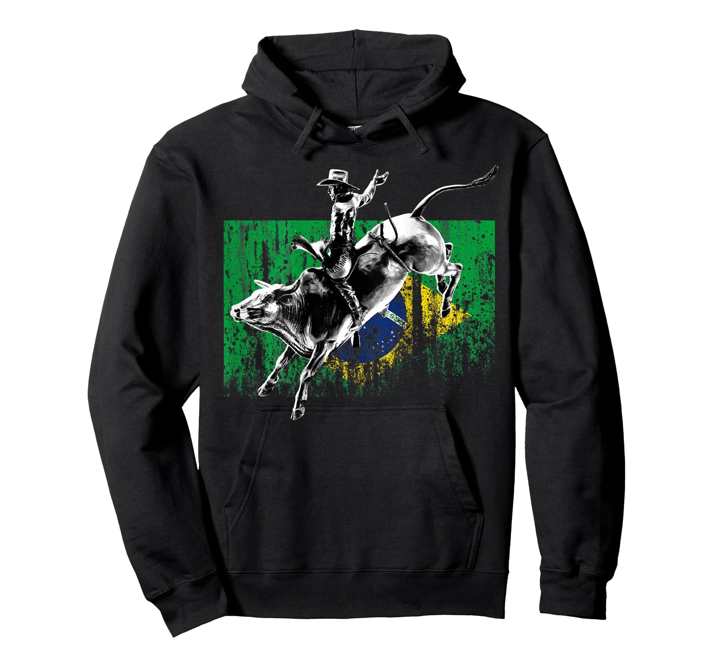 Rodeo Bull Rider Patriotic Flag of Brazil Cowboys T-Shirt