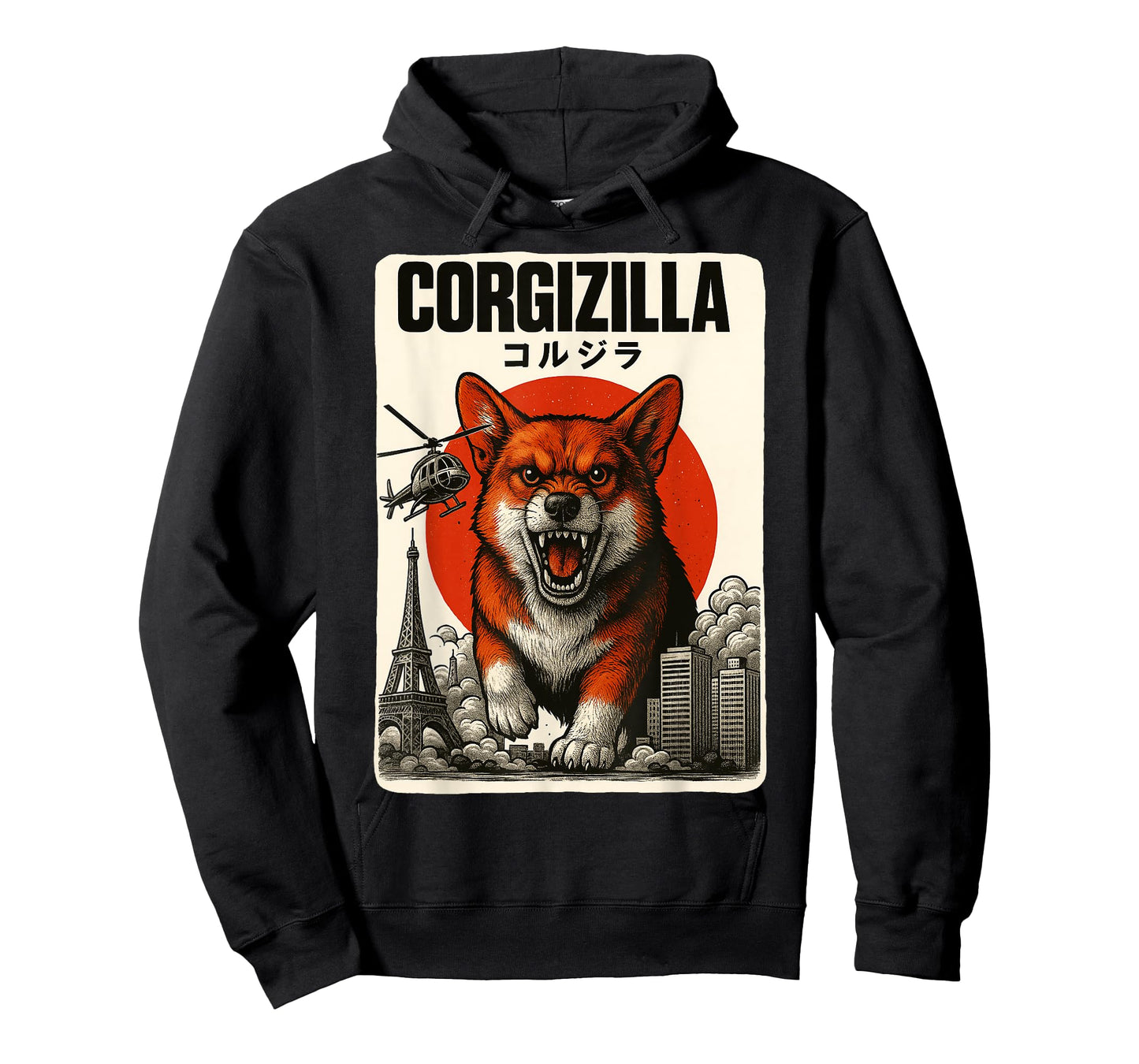 CorgiZilla Japanese Art Cute Corgi Dog Gifts For Mom Dad Kid T-Shirt