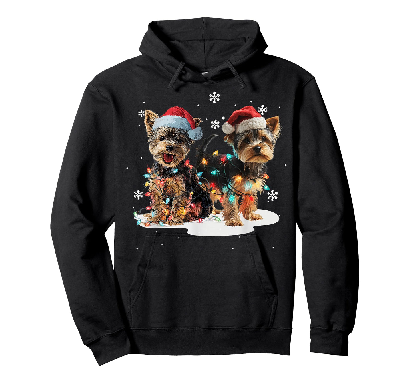 Cute Yorkshire Dog Christmas Lights Xmas Holidays T-Shirt