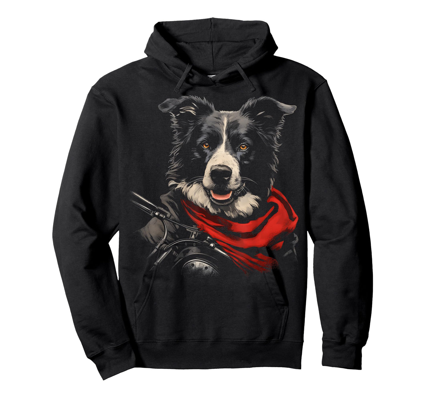 Cool Motorcycle Dad Biker Dog Funny Border Collie Dad Rider Men T-Shirt