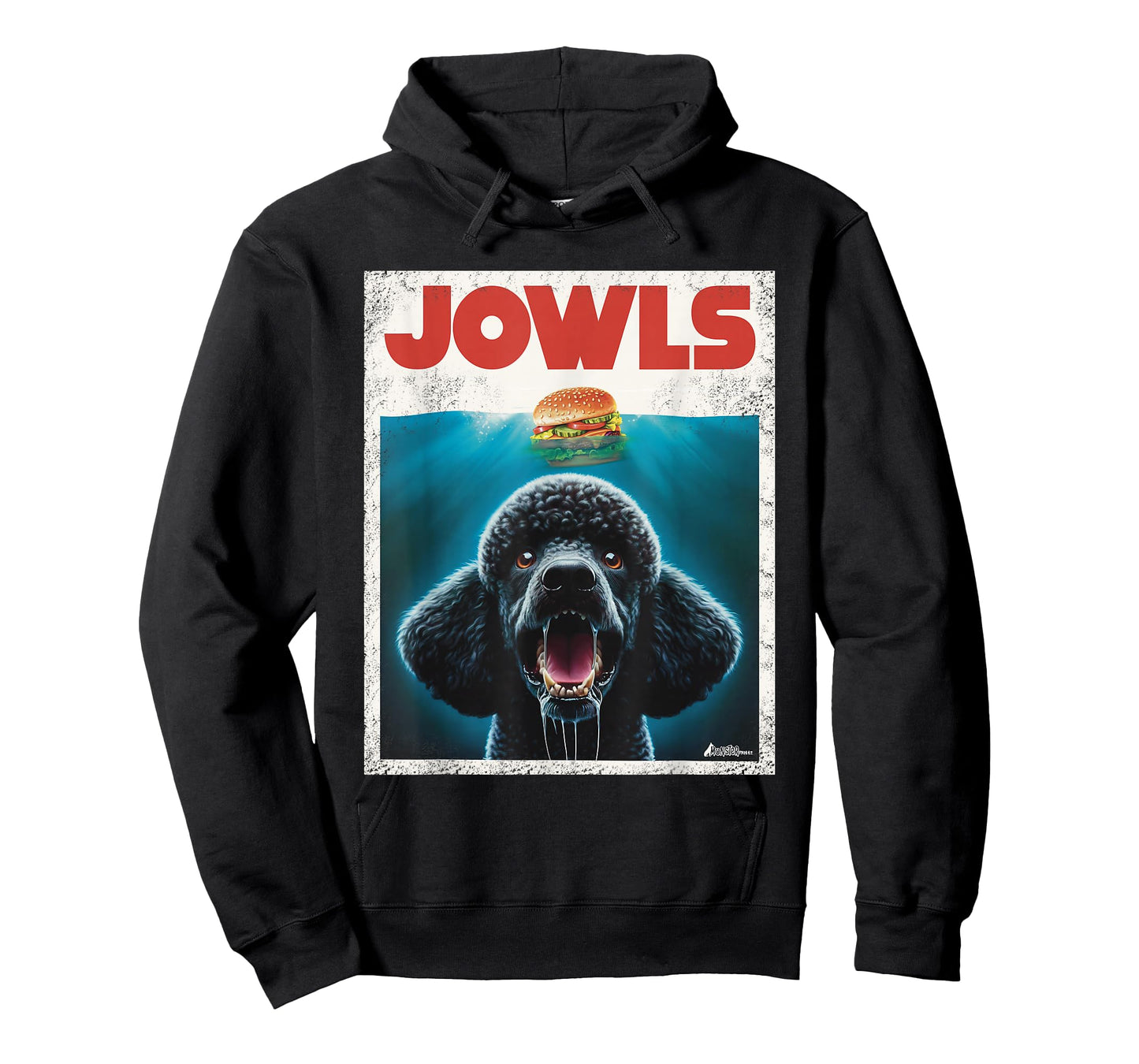 Funny Poodle Black Standard Poodle Jowls Burger Cute Dog Mom T-Shirt