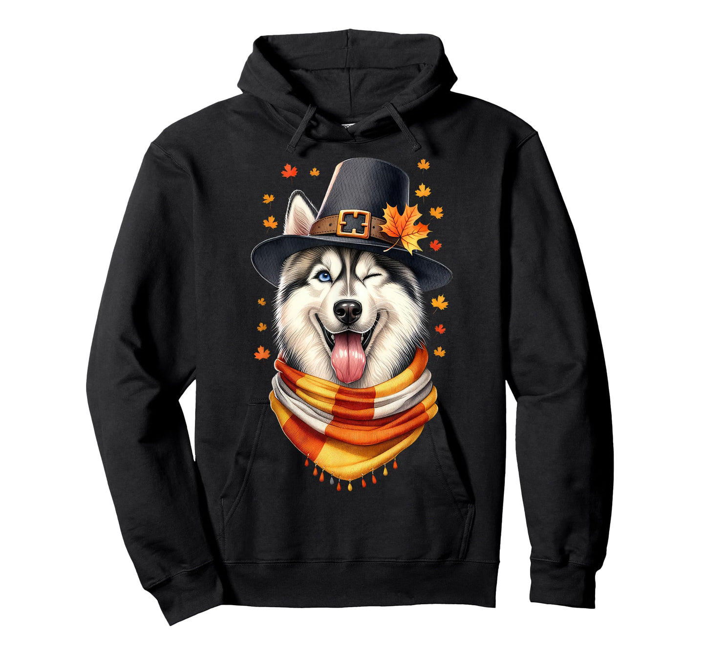 Siberian Husky Pilgrim Thanksgiving Gifts Women Men Girl Boy T-Shirt