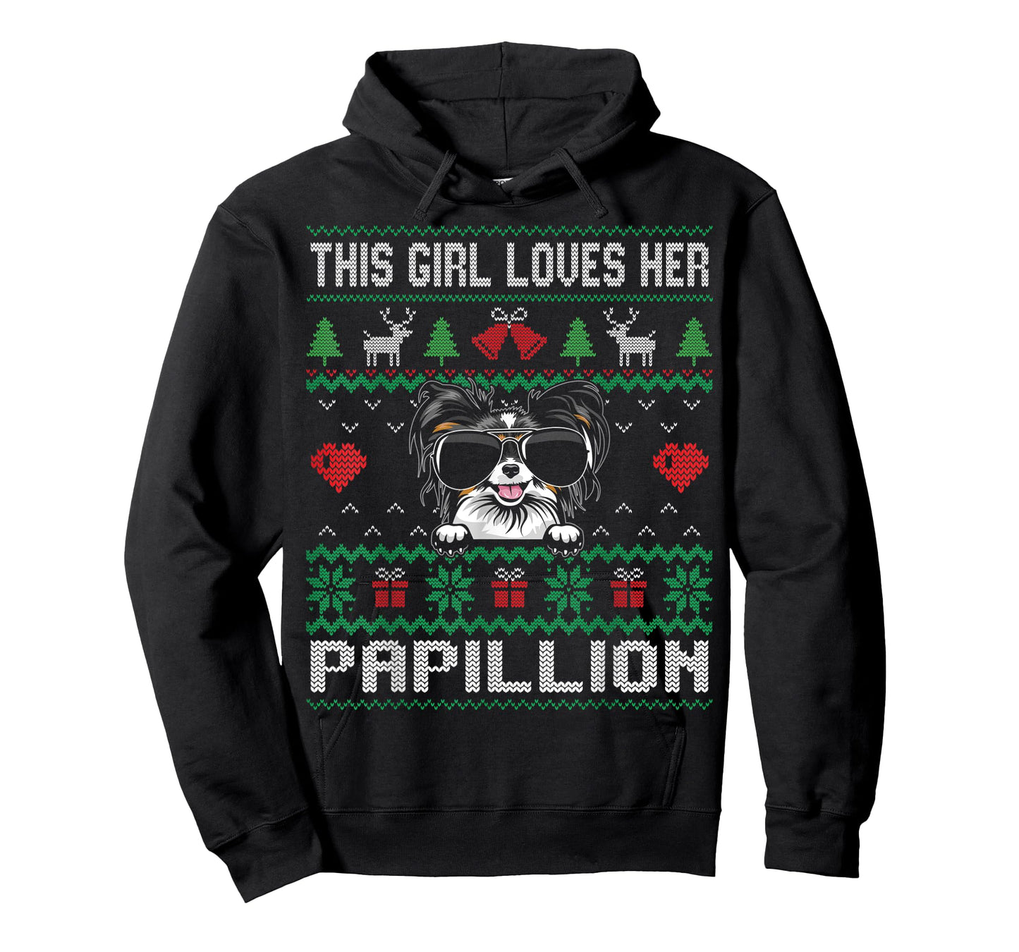 Papillion Girl Cool Ugly Christmas for Dog Mom T-Shirt