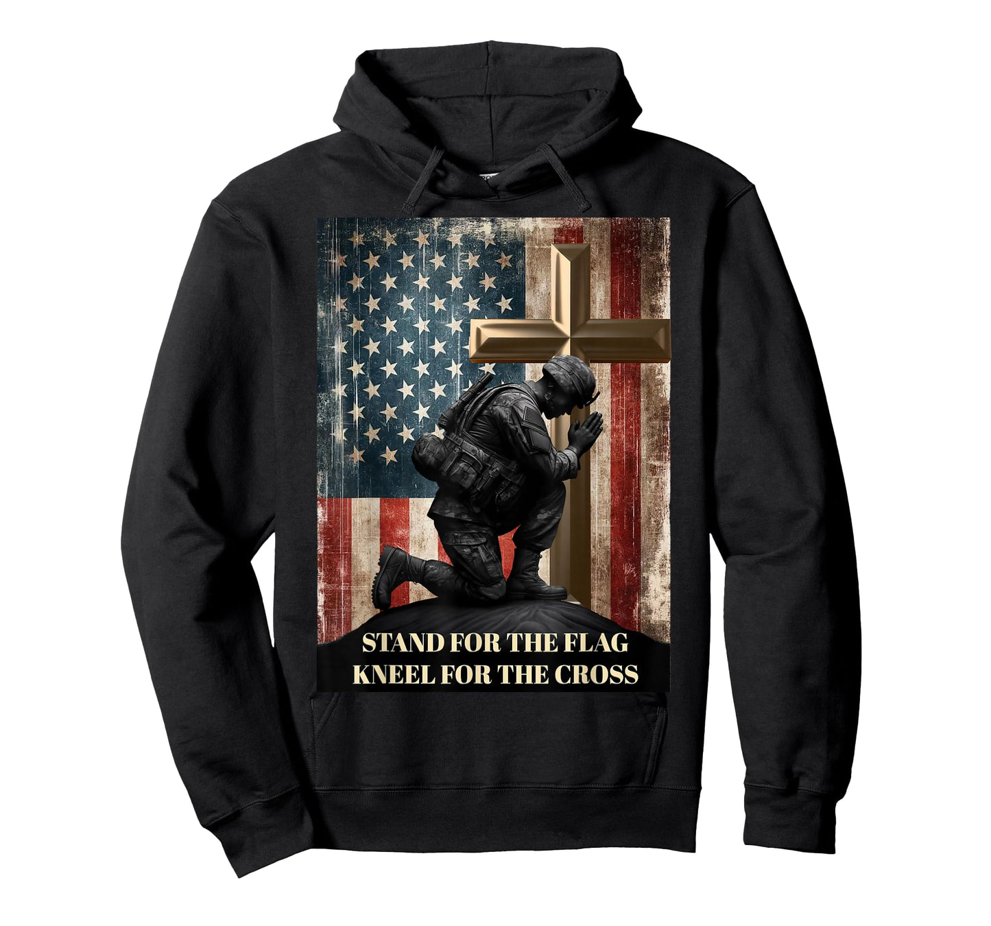 I Stand for The Flag and Kneel for The Cross US Flag USA T-Shirt