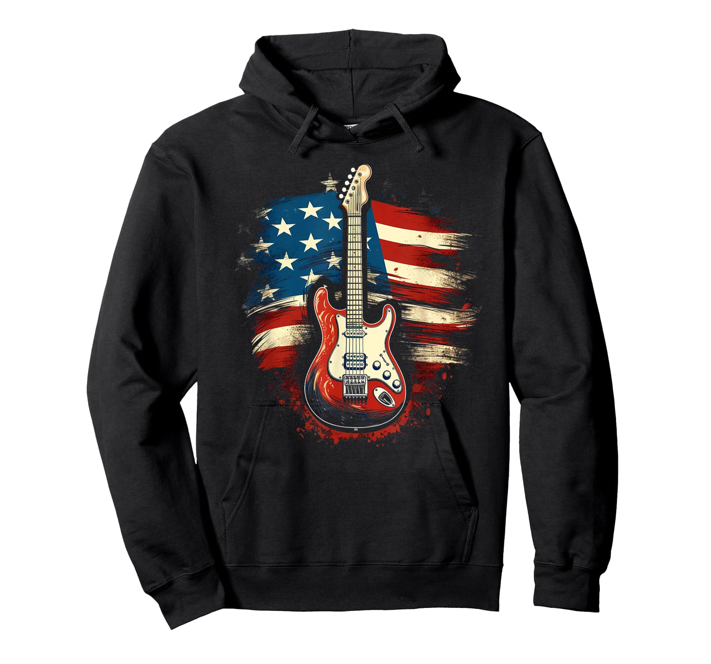 Guitar American Flag USA - Country Music 4th of July Gifts Women Kids Men T-Shirt