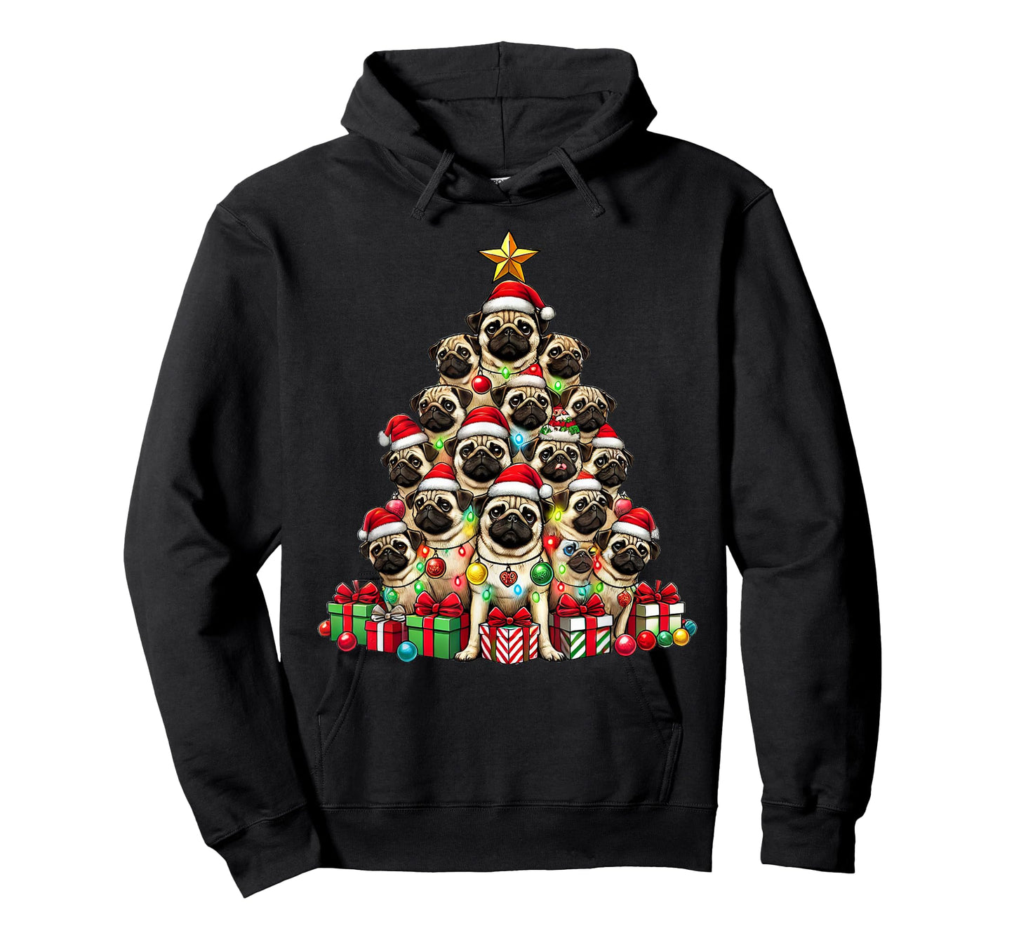 Dog Pug Christmas Tree Funny Pug Xmas T-Shirt