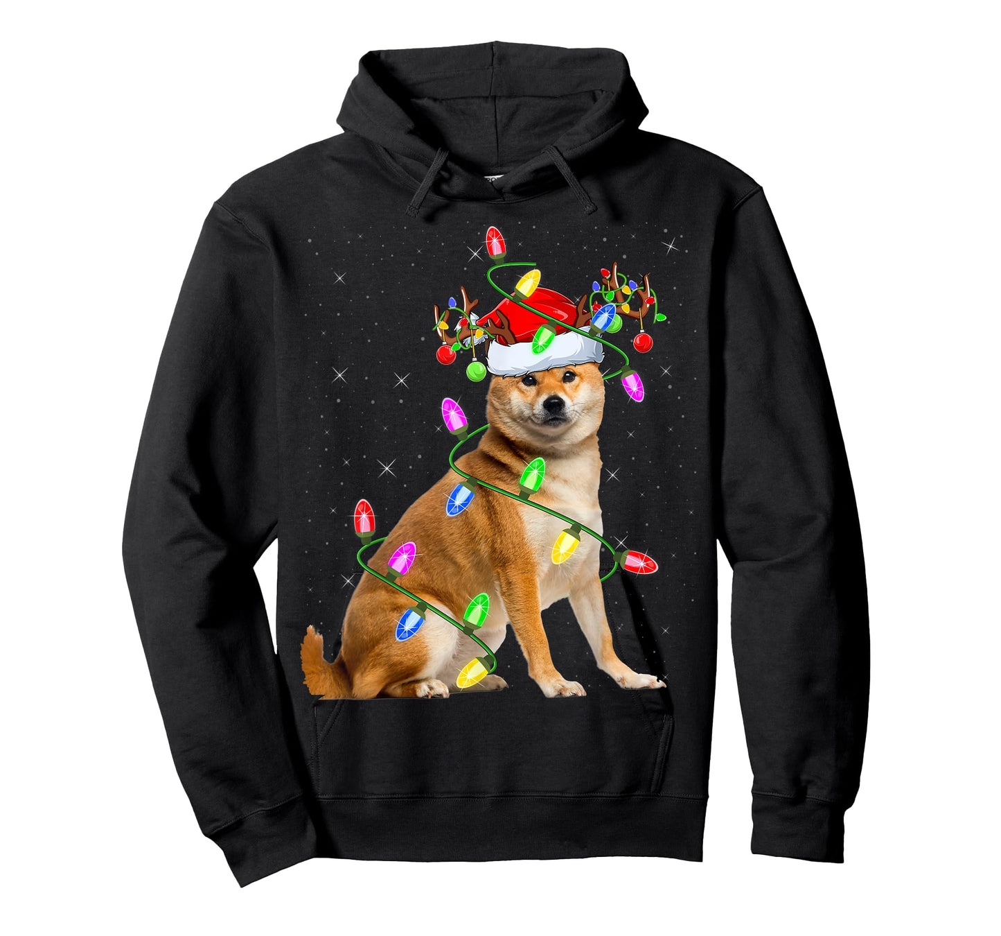 Shiba Inu Dog Lover Xmas Lighting Santa Shiba Inu Christmas T-Shirt