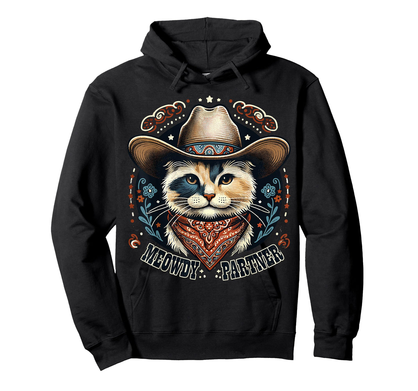 Meowdy Partner Cat Cowboy Hat Howdy Funny Country Western T-Shirt