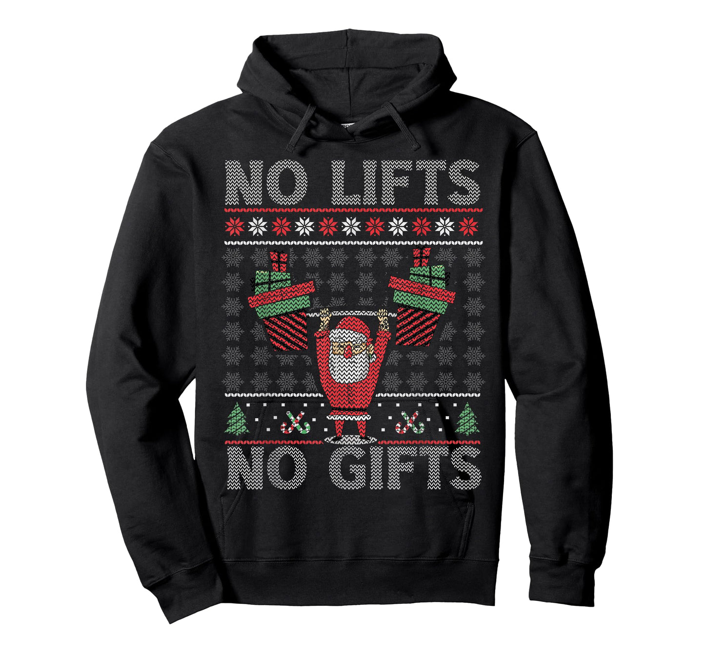 No Lifts No Gifts Christmas Gym Ugly Santa T-Shirt