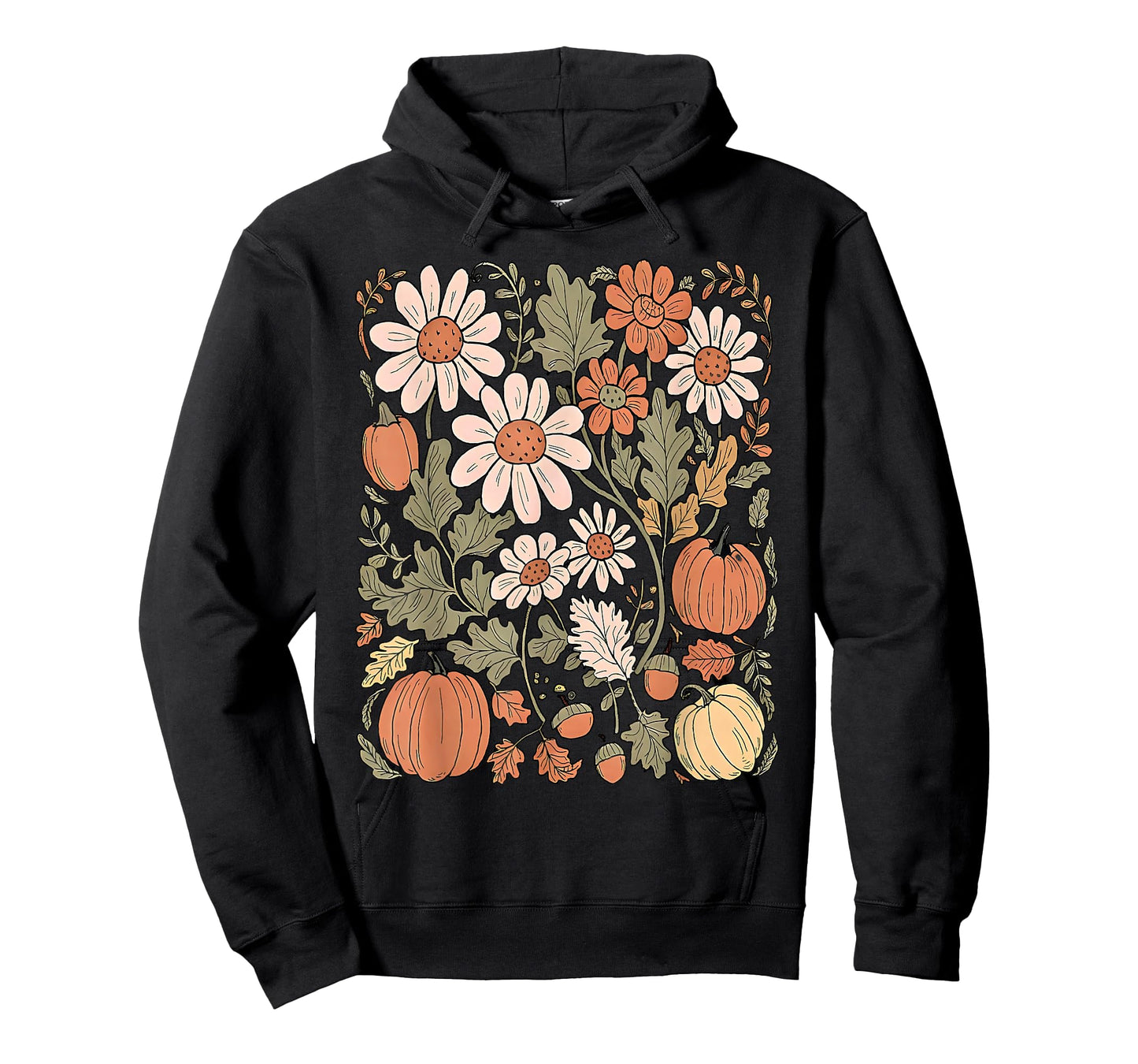 Wildflower Pumpkin Season Autumn Fall Leaves Thanksgiving T-Shirt