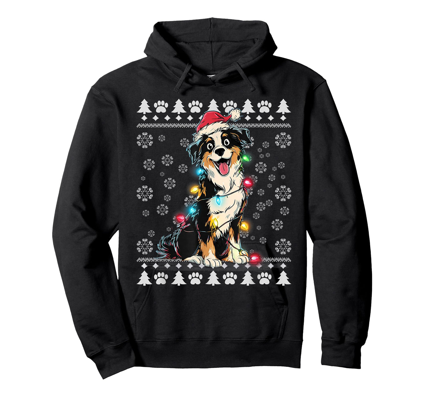 Australian Shepherd Christmas Ugly Sweater Funny Dog Xmas T-Shirt