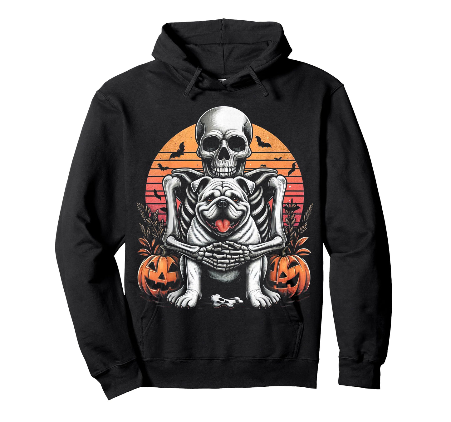 English Bulldog Skeleton Pumpkin Thanksgiving T-Shirt