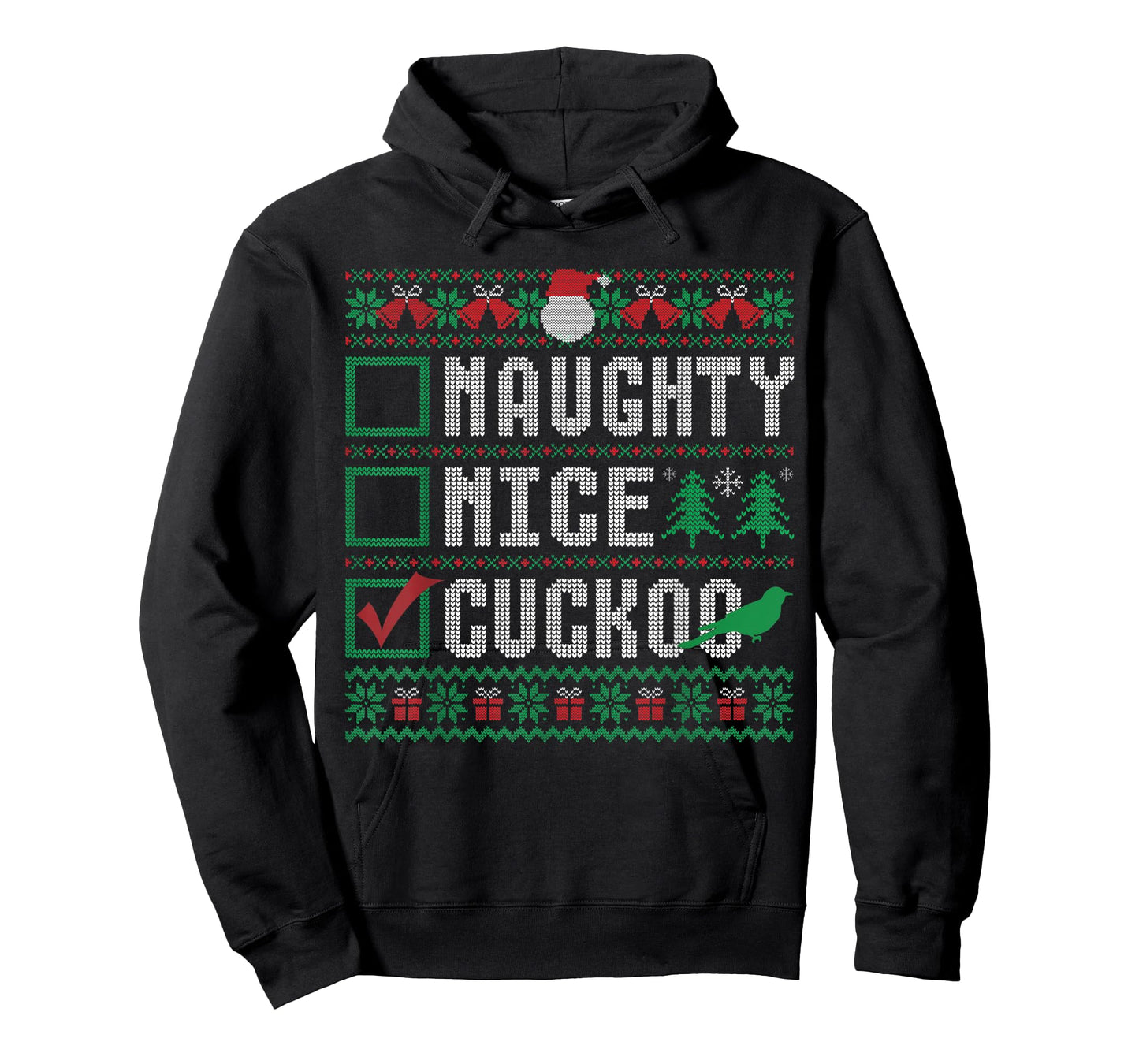 Naughty Nice Cuckoo Birds Animal Lovers Christmas List T-Shirt