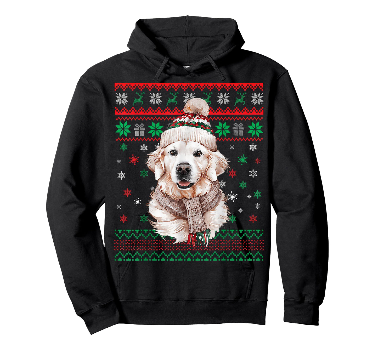 White English Cream Golden Retriever Mom Dog Puppy Christmas Men Women Kids T-Shirt
